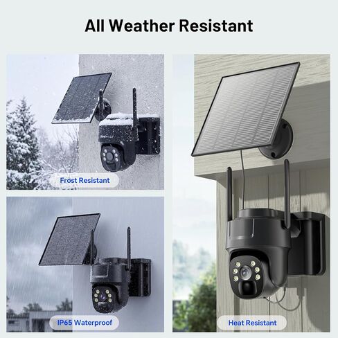 4G LTE Cellular Solar Security Camera Wireless Outdoor, No WiFi Needed Camera, PIR Motion Sensor, 2K HD Color Night Vision, Remote Access, 2-Way Audio, Pan and Tilt in Saudi Arabia