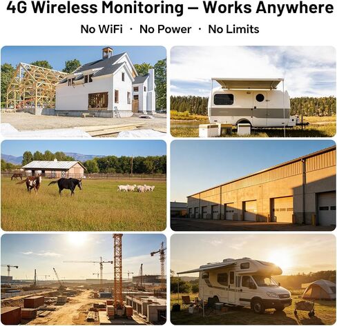 4G LTE Cellular Solar Security Camera Wireless Outdoor, No WiFi Needed Camera, PIR Motion Sensor, 2K HD Color Night Vision, Remote Access, 2-Way Audio, Pan and Tilt in Saudi Arabia
