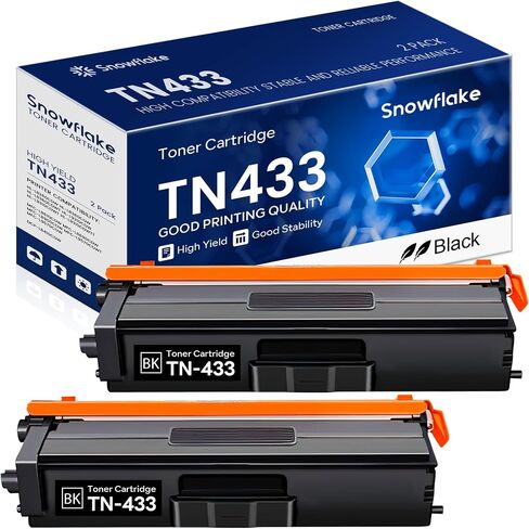 TN-433BK TN433BK 2-Pack High Yield Black Toner Cartridge Compatible TN433BK TN-433BK Replacement for Brother TN433 TN-433 TN 433 MFC-L8900CDW HL-L8360CDW HL-L8260CDW Printer. in Saudi Arabia
