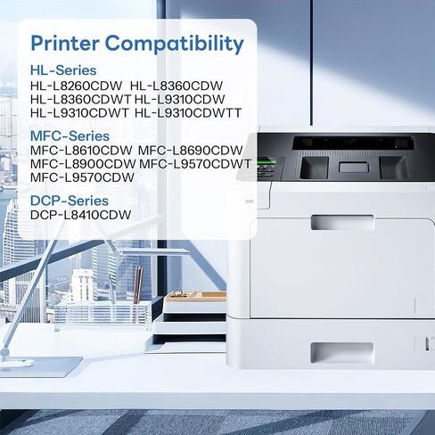 TN-433BK TN433BK 2-Pack High Yield Black Toner Cartridge Compatible TN433BK TN-433BK Replacement for Brother TN433 TN-433 TN 433 MFC-L8900CDW HL-L8360CDW HL-L8260CDW Printer. in Saudi Arabia