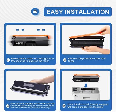 TN-433BK TN433BK 2-Pack High Yield Black Toner Cartridge Compatible TN433BK TN-433BK Replacement for Brother TN433 TN-433 TN 433 MFC-L8900CDW HL-L8360CDW HL-L8260CDW Printer. in Saudi Arabia