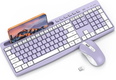 OMOTON Wireless Purple Keyboard and Mouse Combo for Windows & Bluetooth Keyboard for iPad Devices in Kuwait