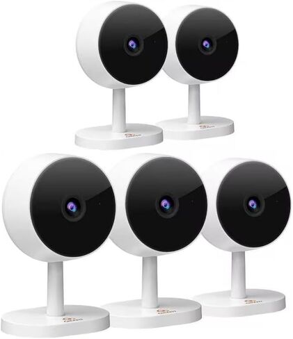 Girafit 5 Pack 3MP 2K Indoor Camera 5GHz & 2.4GHz, Indoor Home Security Cameras 4 Pack for Baby/Elder/Dog/Pet Camera with Phone app, Motion Detection, 2-Way Talk, US Cloud & SD Card Storage in Saudi Arabia