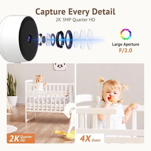Girafit 5 Pack 3MP 2K Indoor Camera 5GHz & 2.4GHz, Indoor Home Security Cameras 4 Pack for Baby/Elder/Dog/Pet Camera with Phone app, Motion Detection, 2-Way Talk, US Cloud & SD Card Storage in Saudi Arabia