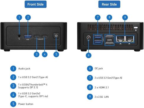 ASRock Industrial NUC BOX-358H Barebone AI Mini PC, Intel Core Ultra Series 3 (Panther Lake-H) Processors with NPU 5, Supports DDR5-7200, USB4/Thunderbolt 4, Dual 2.5GbE, Wi-Fi 7 in Kuwait