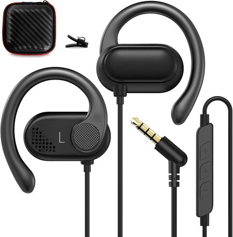 ASKUBSKU Open Ear Headphones Wired for Laptop PC, 3.5mm Earphones with Mic in Saudi Arabia