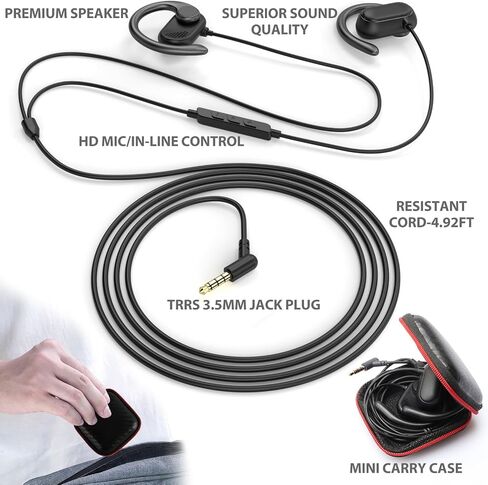ASKUBSKU Open Ear Headphones Wired for Laptop PC, 3.5mm Earphones with Mic in Saudi Arabia