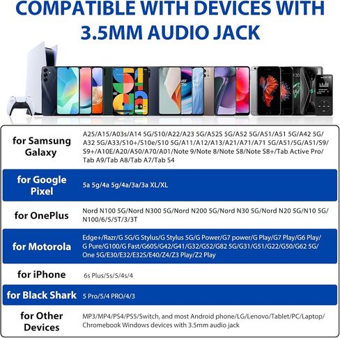 ASKUBSKU Open Ear Headphones Wired for Laptop PC, 3.5mm Earphones with Mic in Saudi Arabia