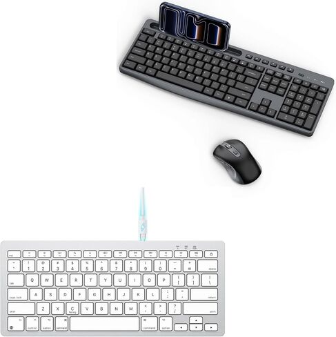 OMOTON 2.4G Wireless Keyboard and Mouse Combo for Windows ＆ Bluetooth Rechargeable Keyboard for Mac in Kuwait