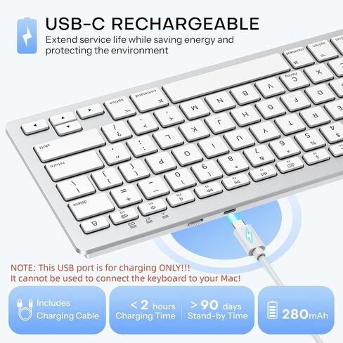 OMOTON 2.4G Wireless Keyboard and Mouse Combo for Windows ＆ Bluetooth Rechargeable Keyboard for Mac in Kuwait