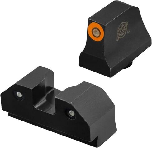 XS Sights R3D Tritium Night Sight برتقالي في ارتفاع القامع لـ Glock 42 و43 و43x و48 Gen 1-6، يتوهج أمامي وخلفي في التريتيوم الداكن للتطبيقات التكتيكية in Kuwait
