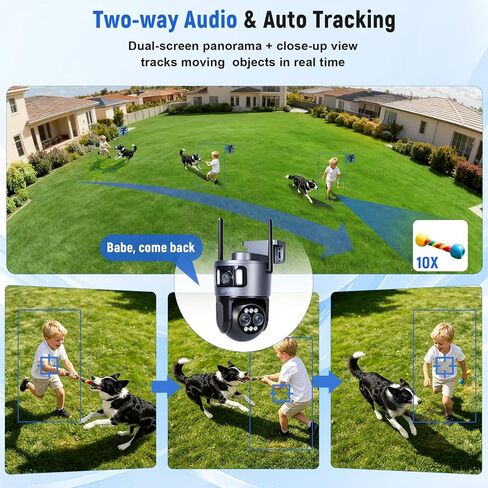 4K Security Camera Outdoor 10x Optical Zoom PTZ Dual Lens 2.4G/5G WiFi in Saudi Arabia