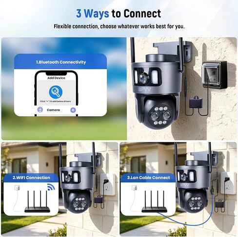 4K Security Camera Outdoor 10x Optical Zoom PTZ Dual Lens 2.4G/5G WiFi in Saudi Arabia