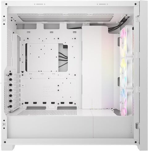 Velztorm 5000D Airflow Mid-Tower Case, 3 RGB Fans Lighting Controller, High-Airflow Design, RapidRoute Cable Management - White in Saudi Arabia
