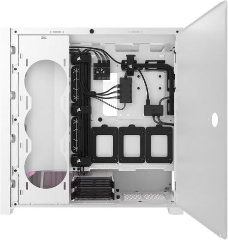 Velztorm 5000D Airflow Mid-Tower Case, 3 RGB Fans Lighting Controller, High-Airflow Design, RapidRoute Cable Management - White in Saudi Arabia