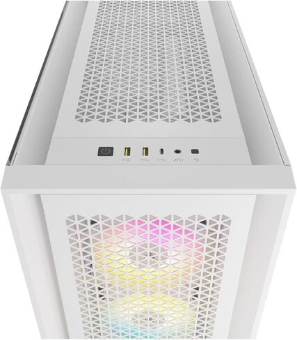 Velztorm 5000D Airflow Mid-Tower Case, 3 RGB Fans Lighting Controller, High-Airflow Design, RapidRoute Cable Management - White in Saudi Arabia