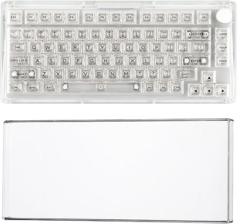 KiiBoom Phantom 81 V3 75% Upgraded Crystal Gasket Mechanical Keyboard with Acrylic Transparent Keyboard Dust Cover in Kuwait