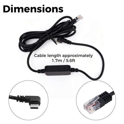 RJ11 to USB-C Power Cord for Radar Detector Cable for Escort Passport in Saudi Arabia