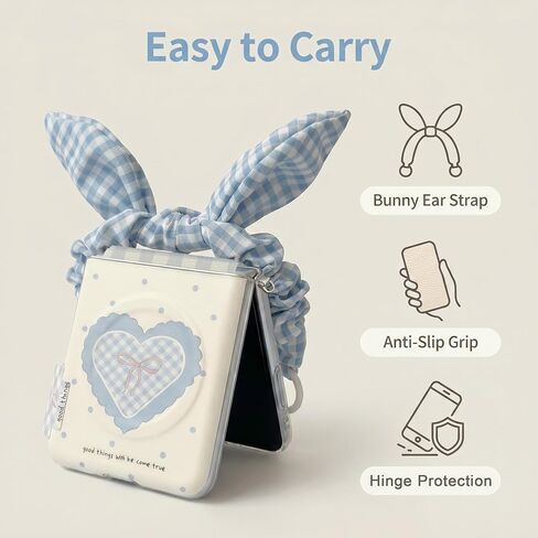 for Motorola Razr 2026/2025/2024 Case with Cute Bow Wristband Blue in Saudi Arabia