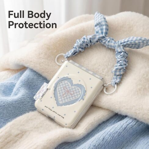 for Motorola Razr 2026/2025/2024 Case with Cute Bow Wristband Blue in Saudi Arabia
