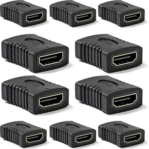 10 Pack HDMI Coupler Adapter Gold Plated, High Speed HDMI Coupler F/F Female to Female Adapter Black in Saudi Arabia