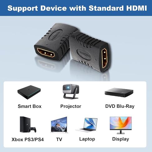 10 Pack HDMI Coupler Adapter Gold Plated, High Speed HDMI Coupler F/F Female to Female Adapter Black in Saudi Arabia