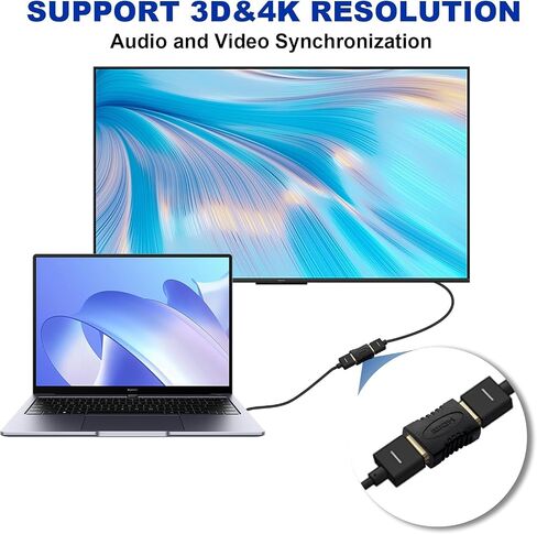 10 Pack HDMI Coupler Adapter Gold Plated, High Speed HDMI Coupler F/F Female to Female Adapter Black in Saudi Arabia