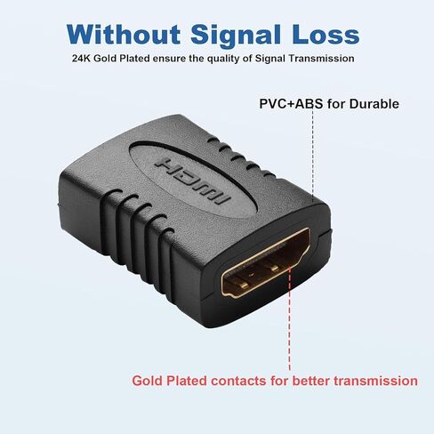 10 Pack HDMI Coupler Adapter Gold Plated, High Speed HDMI Coupler F/F Female to Female Adapter Black in Saudi Arabia