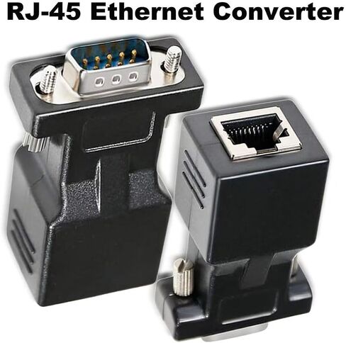 DB9 Male to RJ45 Female Serial Adapter, Ethernet Converter Compatible with Standard 9-pin RS-232 Devices in Saudi Arabia
