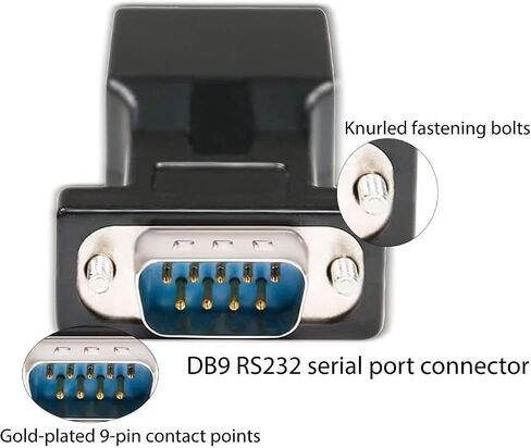 DB9 Male to RJ45 Female Serial Adapter, Ethernet Converter Compatible with Standard 9-pin RS-232 Devices in Saudi Arabia