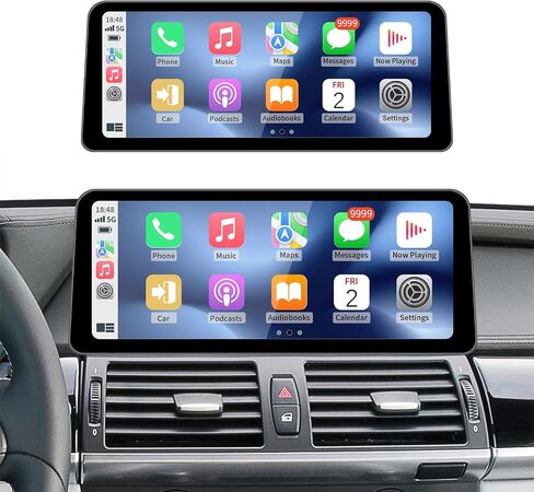 12.3Inch Wireless CarPlay/Android Auto Touchscreen for BMW X5/X6 Series E70/E71 (2009-2013) with CIC System, Car Radio Receiver, Bluetooth, Car Stereo in Kuwait