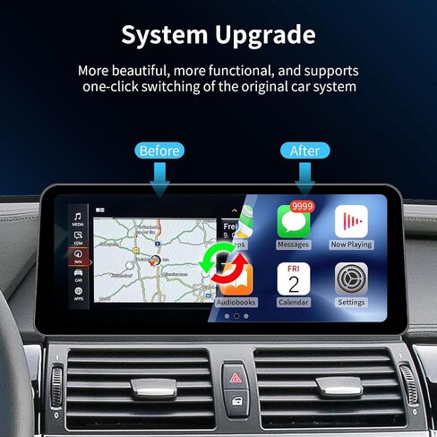 12.3Inch Wireless CarPlay/Android Auto Touchscreen for BMW X5/X6 Series E70/E71 (2009-2013) with CIC System, Car Radio Receiver, Bluetooth, Car Stereo in Kuwait
