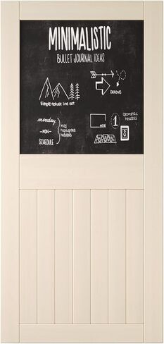 Tinsmith Gray 50x84 in. Sliding Barn Door, Half Chalkboard Design,Assembly Required, Finished Barn Door Only, Interior Use in Kuwait
