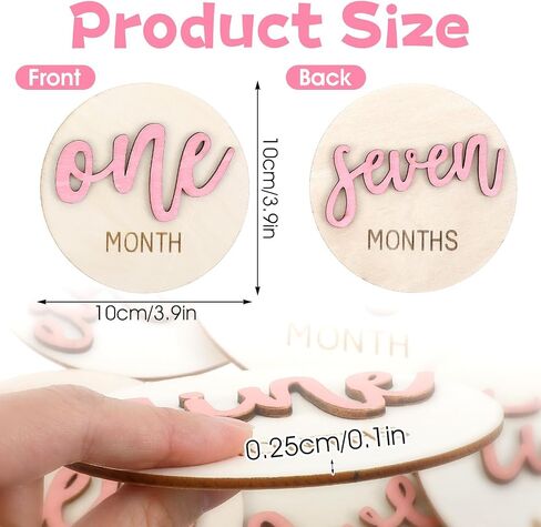6 PCS Baby Monthly Milestone Cards, Double Sided Wooden 3D Milestone Cards in Saudi Arabia