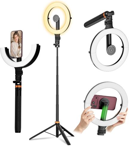 CloudValley 76" Phone Tripod with Light, 10" Ring Light with Stand in Saudi Arabia