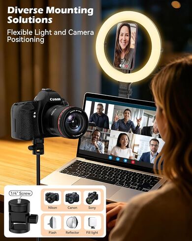 CloudValley 76" Phone Tripod with Light, 10" Ring Light with Stand in Saudi Arabia