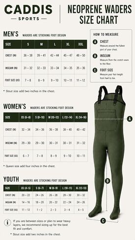 CADDIS Women's Neoprene Stockingfoot Waders - Forest Green in Saudi Arabia