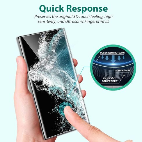 EGV [3 Pack] Screen Protector for Samsung Galaxy S22 Ultra 5G, 3D Curved Full Coverage Soft TPU Film [Support Fingerprint Reader] Scratch-proof [Alignment Tool] S22 Ultra Screen Protector Transparent in Saudi Arabia