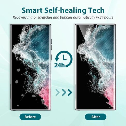 EGV [3 Pack] Screen Protector for Samsung Galaxy S22 Ultra 5G, 3D Curved Full Coverage Soft TPU Film [Support Fingerprint Reader] Scratch-proof [Alignment Tool] S22 Ultra Screen Protector Transparent in Saudi Arabia