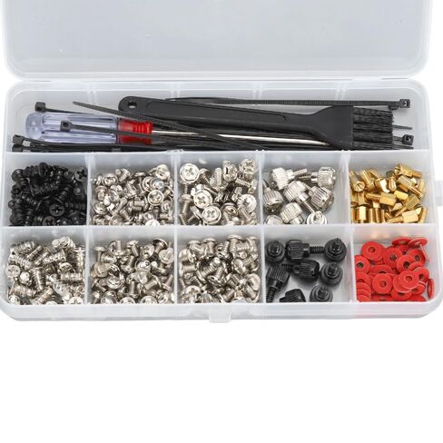 Stainless Steel Computer Screw Assortment Kit Motherboard Standoffs Screws with Screwdriver Washer Cleaning Brush for DIY PC Installation and Repair in Saudi Arabia