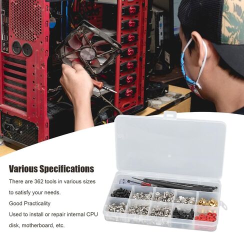 Stainless Steel Computer Screw Assortment Kit Motherboard Standoffs Screws with Screwdriver Washer Cleaning Brush for DIY PC Installation and Repair in Saudi Arabia