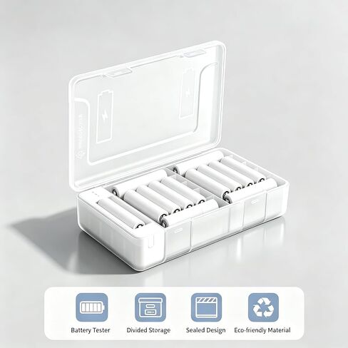 20 AA AAA Battery Storage Organizer Box Container with Tester in Saudi Arabia