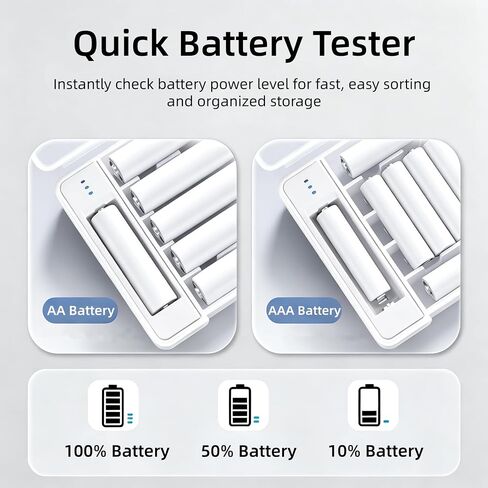 20 AA AAA Battery Storage Organizer Box Container with Tester in Saudi Arabia
