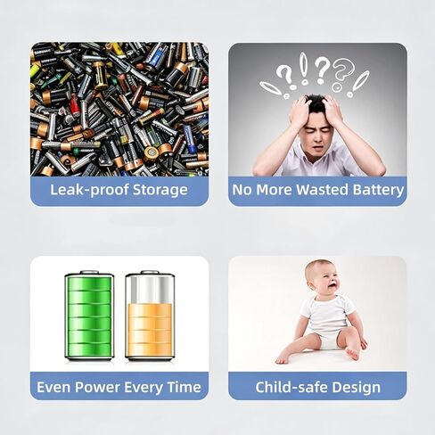 20 AA AAA Battery Storage Organizer Box Container with Tester in Saudi Arabia
