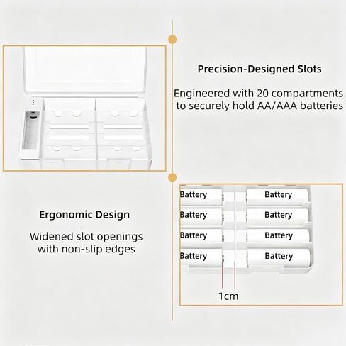 20 AA AAA Battery Storage Organizer Box Container with Tester in Saudi Arabia