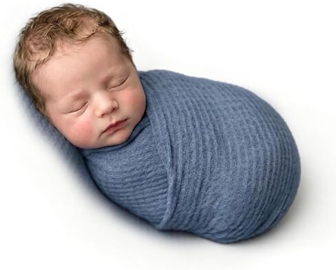 Newborn Photography Props Wraps Baby Photoshoot Infant Photo Posing Texture Knit Fringed Waffle Sweater (Ginger-Wrap) in Saudi Arabia
