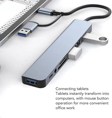 8 in 1 USB to USB C Adapter, USB Extension Cable Multifunctional Card Reader USB 3.0 Docking Station for Phone Tablet in Saudi Arabia