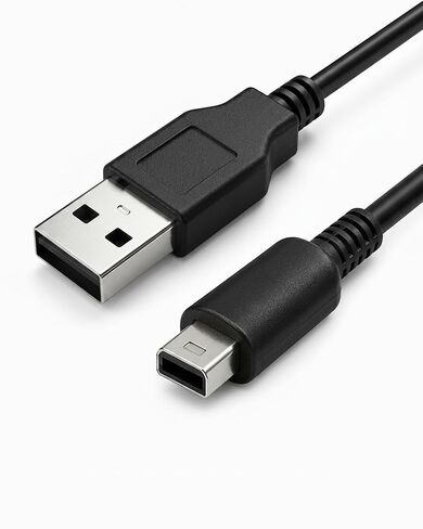USB-A Charging Cable Compatible with Wii U Gamepad, 1.2 m / 4 ft Black Charger Cord, Charging Cable Only, Power Adapter Not Included in Saudi Arabia