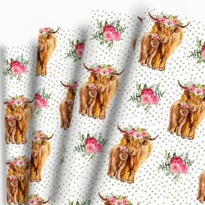 Dtiafu Blue Christmas Wrapping Paper 6 Classic Holiday Style Gift Wrap Paper Bulk Santa Reindeer Snowman Tree and Snowflake for Party Baby Shower, 20 X 28 Inches, Folded Flat (6 Sheet)