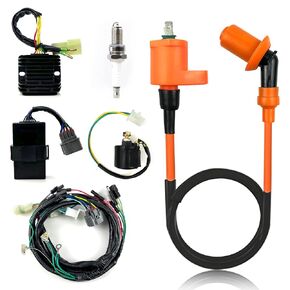 Ignition Coil CDI Box Wiring Wire Harness Starter Solenoid Relay Voltage Regulator Rectifier Spark Plug for Honda FourTrax 300 TRX300 2x4 TRX300FW 4x4 1998-2000 32100-HM5-A10 30410-HM5-A11